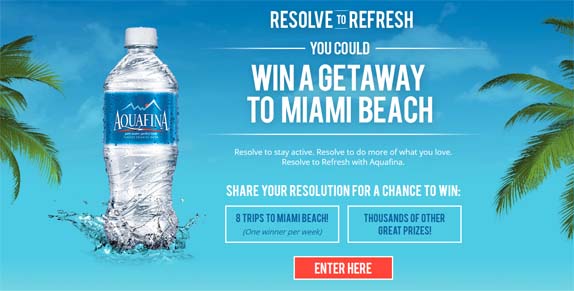 aquafina miami sweepstakes